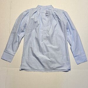 WEAR CISCO Sussex Striped Blue White PUFF Blouse 100% Cotton Made in L.A. XS/S‎